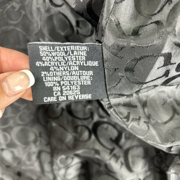 Guess Womens Jacket Large black Gray Hoodie outerwear toggle Fall Winter Hooded - Picture 8 of 10